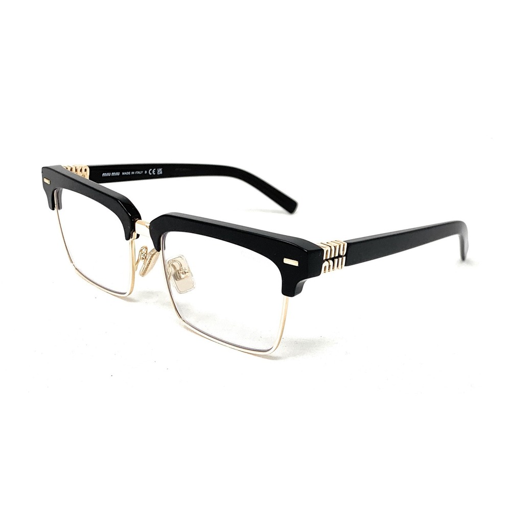 MIU MIU MU 10ZS 1AB-08N Black Square Eyewear Clear Blue-Light Lenses 54-17-140
